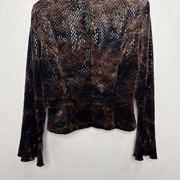 Joseph Ribkoff Vintage Womens 8 Velvet Snake Skin Blazer Full Zip - Picture 13 of 14